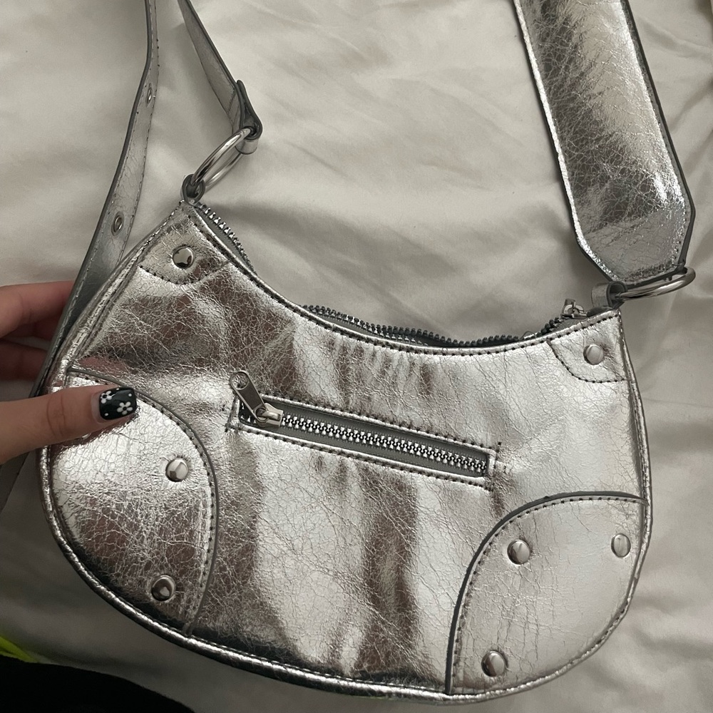 Metallic Purse with adjustable shoulder strap